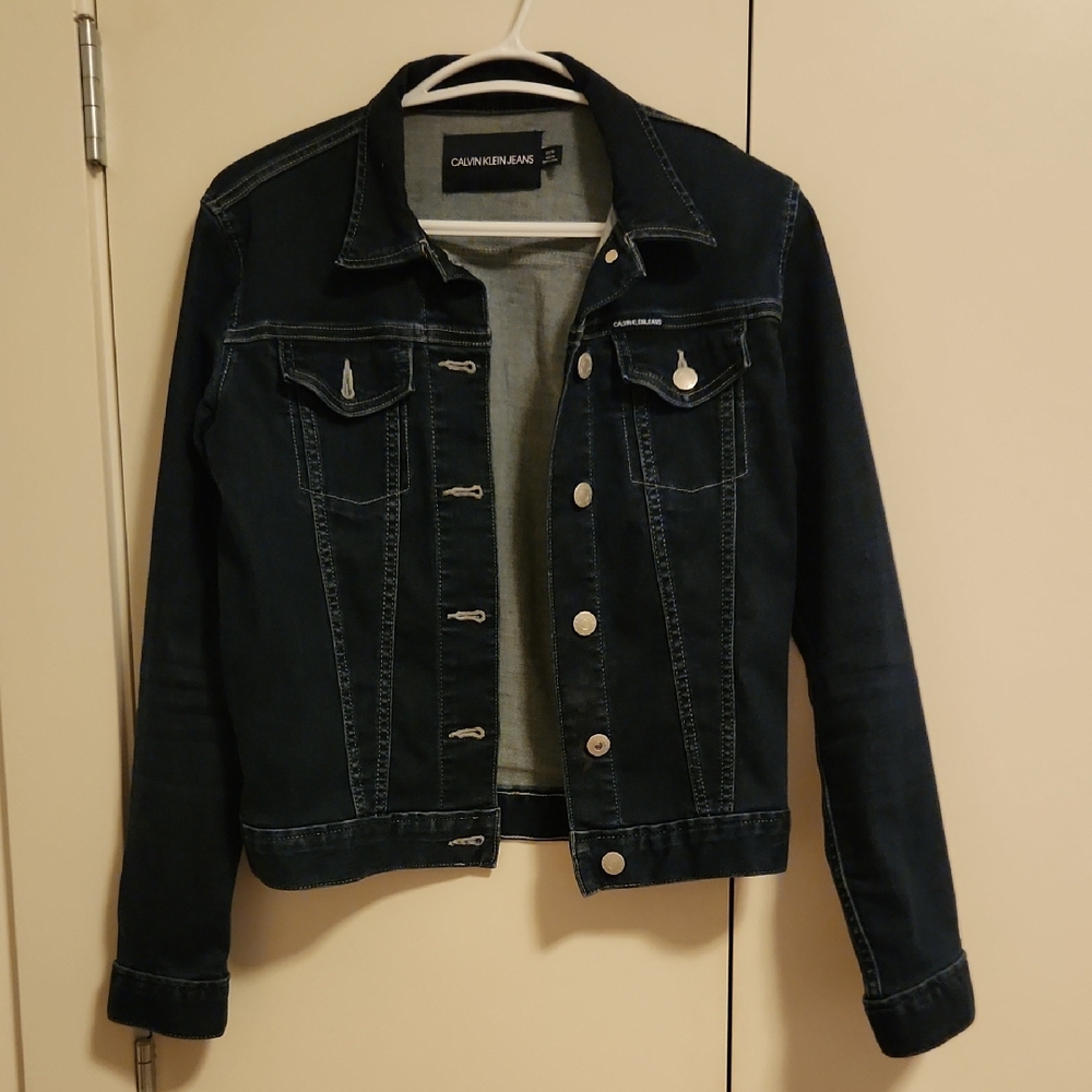 Dark Blue Stretch Denim Jacket